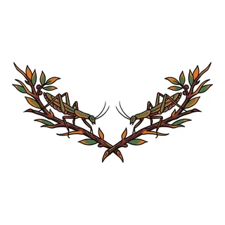 Color traditional tattoo design, drawn flat for a chest tattoo