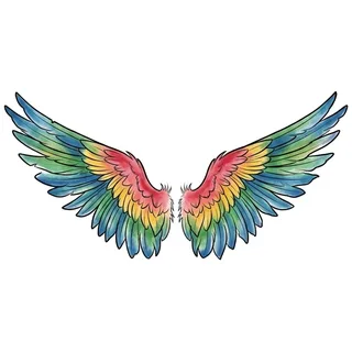 Color watercolor tattoo design, drawn flat for a chest tattoo