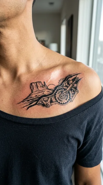 Tattoo on the collarbone