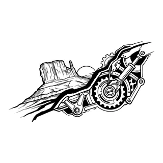 Black and grey biomechanical tattoo design, drawn flat for a collarbone tattoo