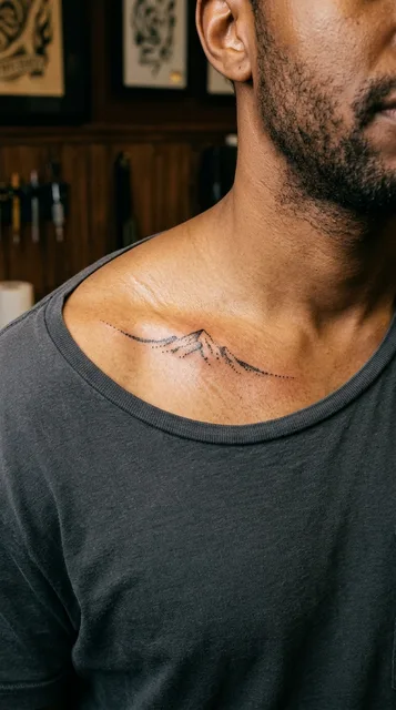Tattoo on the collarbone
