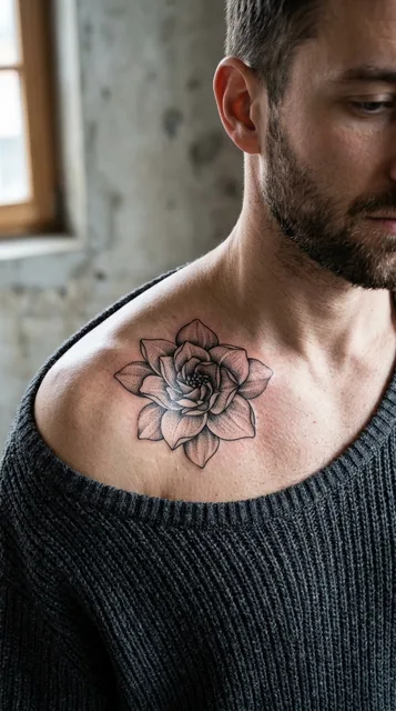 Tattoo on the collarbone