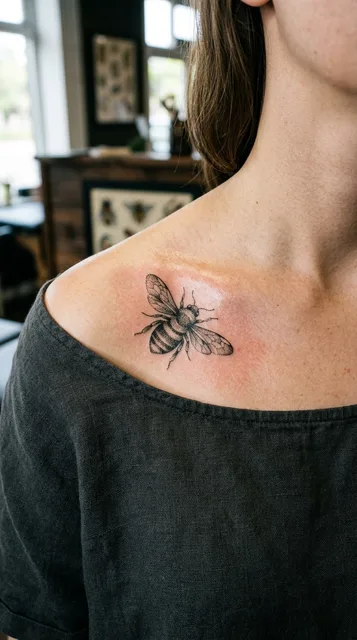 Tattoo on the collarbone