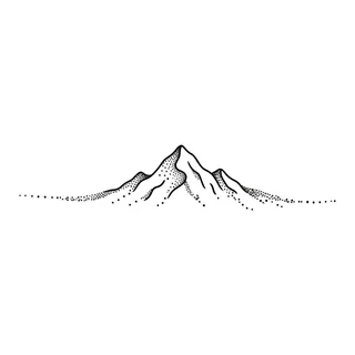 Black and grey dotwork tattoo design, drawn flat for a collarbone tattoo