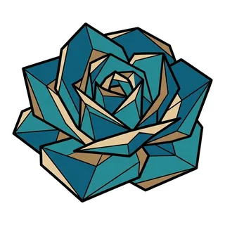 Color geometric tattoo design, outline stencil for a collarbone tattoo