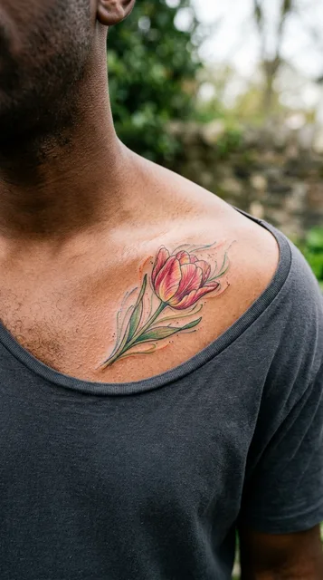 Tattoo on the collarbone