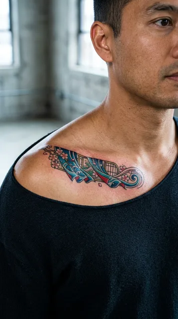 Tattoo on the collarbone