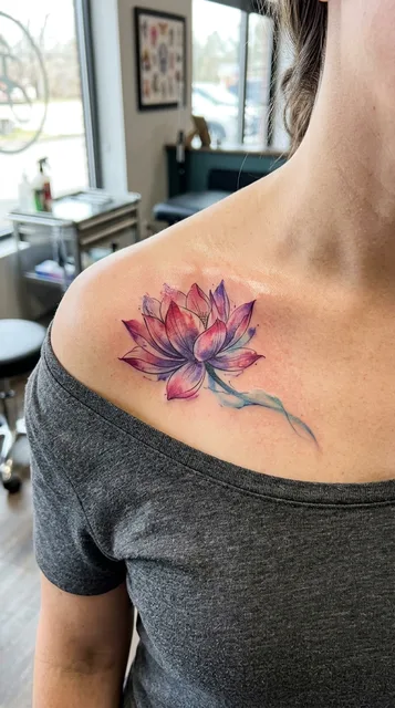 Tattoo on the collarbone