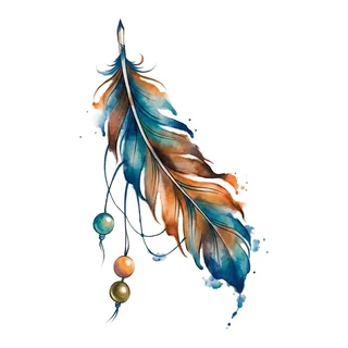 Color watercolor tattoo design, drawn flat for a collarbone tattoo