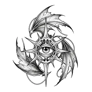 Black and grey dotwork eye tattoo design, drawn flat for an elbow tattoo