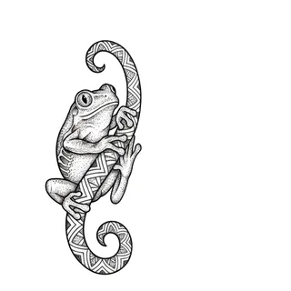 Black and grey ornamental tattoo design, drawn flat for an elbow tattoo