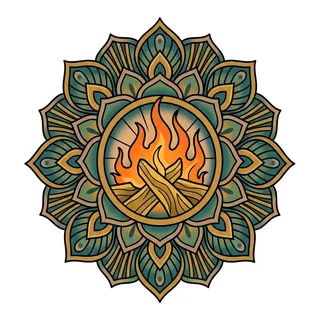 Color neo traditional tattoo design, drawn flat for an elbow tattoo