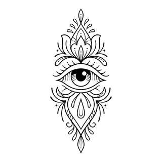 Black and grey illustrative tattoo design, drawn flat for a foot tattoo