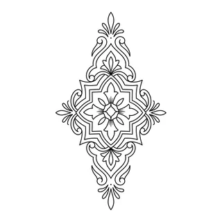 Black and white linework tattoo design, outline stencil for a foot tattoo