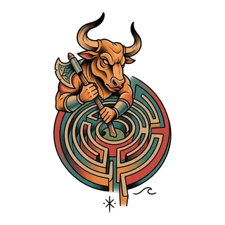Color new school tattoo design, drawn flat for a foot tattoo
