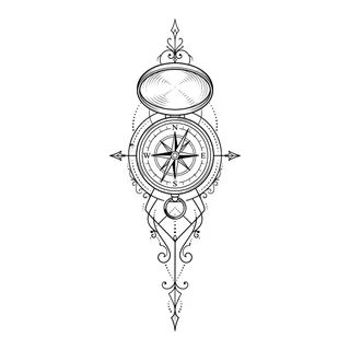 Black and white fine line tattoo design, outline stencil for a forearm tattoo