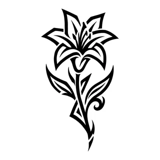 Black and white tribal tattoo design, drawn flat for a forearm tattoo