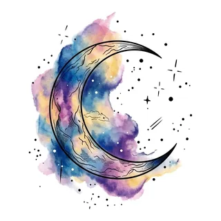 Color illustrative tattoo design, drawn flat for a forearm tattoo