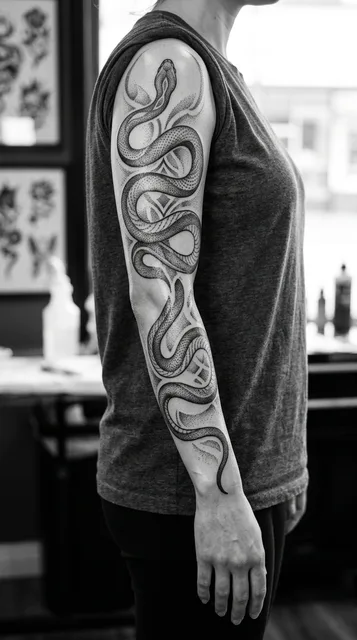 Tattoo on the full sleeve