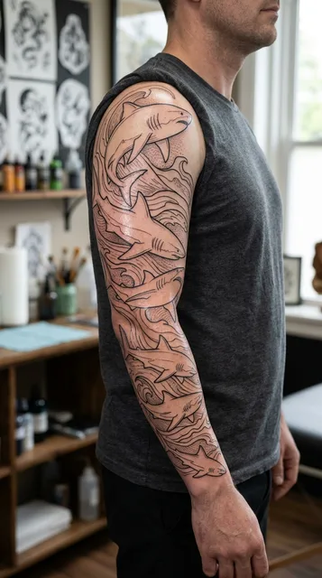 Tattoo on the full sleeve