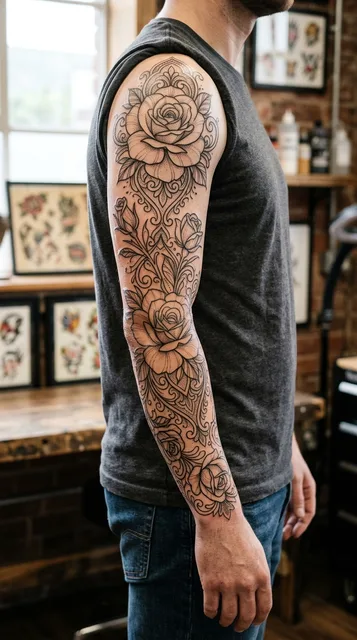 Tattoo on the full sleeve