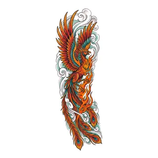 Color new school tattoo design, drawn flat for a full sleeve