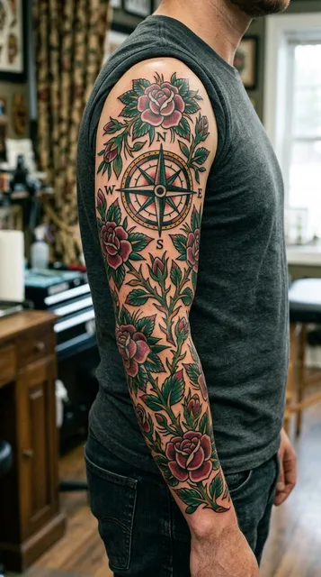 Tattoo on the full sleeve