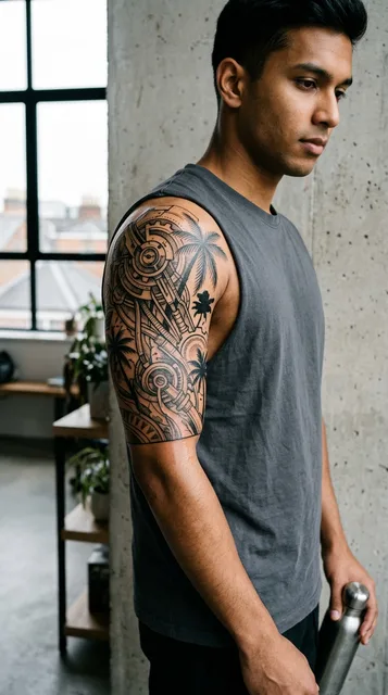 Tattoo on the half sleeve