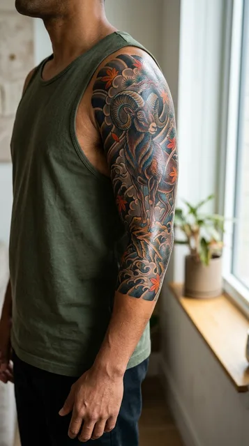 Tattoo on the half sleeve