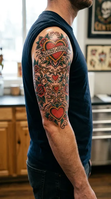 Tattoo on the half sleeve