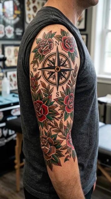 Tattoo on the half sleeve