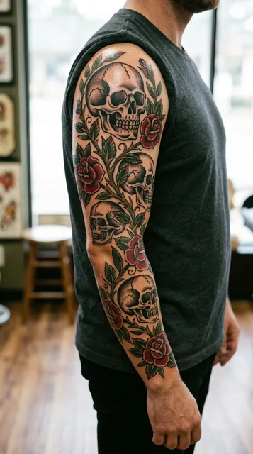 Tattoo on the half sleeve