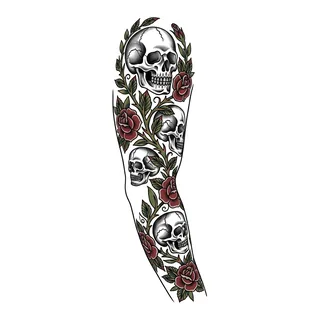 Color traditional tattoo design, drawn flat for a half sleeve
