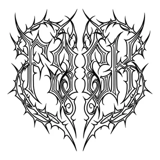 Black and white blackwork ornament tattoo design, drawn flat for a hand tattoo
