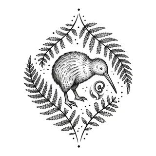 Black and grey dotwork tattoo design, drawn flat for a hand tattoo