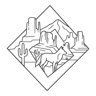 Black and white fine line tattoo design, outline stencil for a hand tattoo