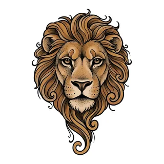 Color neo traditional tattoo design, drawn flat for a hand tattoo