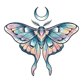 Color watercolor tattoo design, drawn flat for a hand tattoo