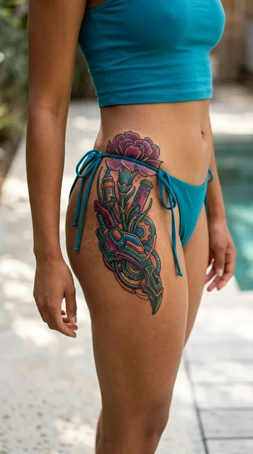 Tattoo on the hip