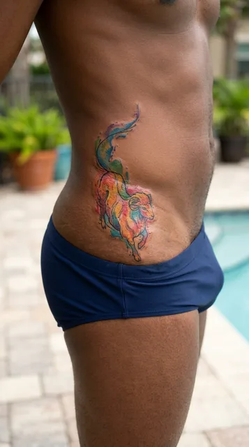 Tattoo on the hip
