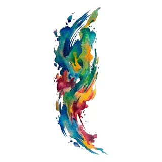 Color watercolor tattoo design, drawn flat for a hip tattoo