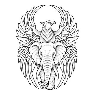 Black and grey dotwork tattoo design, drawn flat for a knee tattoo