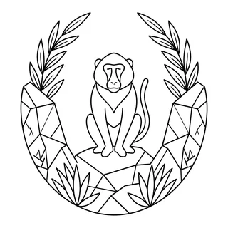 Black and white fine line tattoo design, outline stencil for a knee tattoo