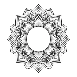 Black and grey ornamental tattoo design, drawn flat for a knee tattoo