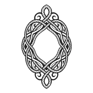 Black and white tribal tattoo design, drawn flat for a knee tattoo