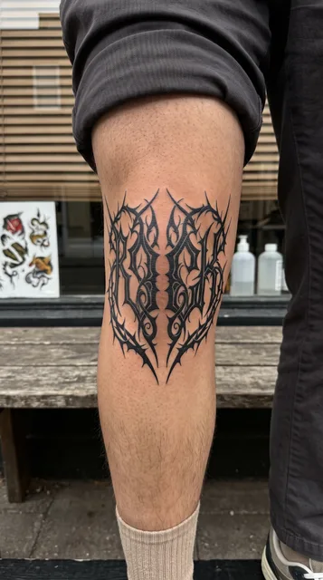 ornament tattoo on the knee