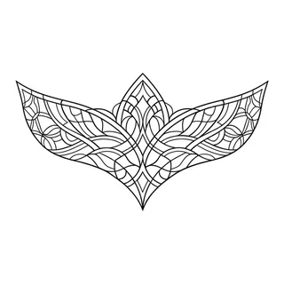 Black and white fine line tattoo design, outline stencil for a lower back tattoo