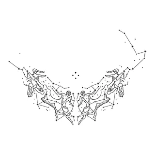Black and white linework tattoo design, outline stencil for a lower back tattoo