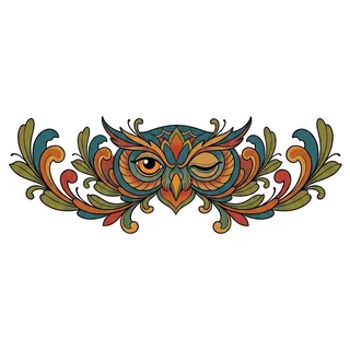 Color new school tattoo design, drawn flat for a lower back tattoo