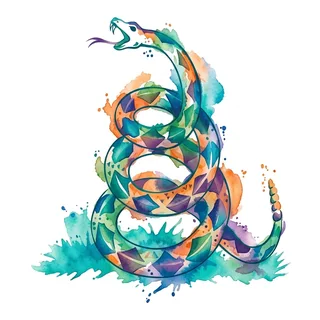 Color watercolor tattoo design, drawn flat for a lower back tattoo